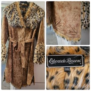✨️Host Chioce✨NWOT- Edwardo Bassoni-Resort Coat, Faux Fur, size 44 (12-14) *RARE